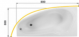 Карниз для ванны  дуговой 80x80 