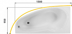 Карниз для ванны  дуговой 150x95 